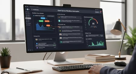 Featured image for AI Client Service Associate Workflows in Wealth Management — compliance and advisory professionals at a modern wealth management firm