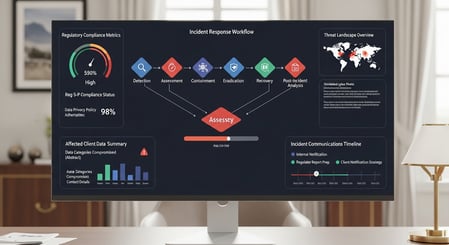 Featured image for Reg S-P Incident Response for RIAs: From Paper to Practice — compliance and advisory professionals at a modern wealth management firm